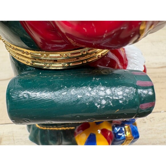 Traditions Hand Painted Porcelain Decorative Trinket Box Santa Claus - Picture 7 of 16